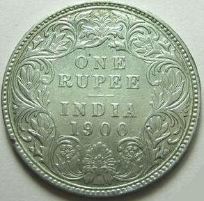 India Rupee 1900 Victoria Munt