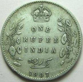 India Rupee 1907 Edward VII Munt