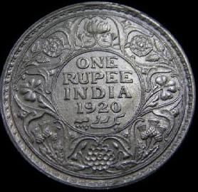 India Rupee 1920 George V Munt
