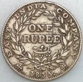 India Rupee 1835 William IV Munt